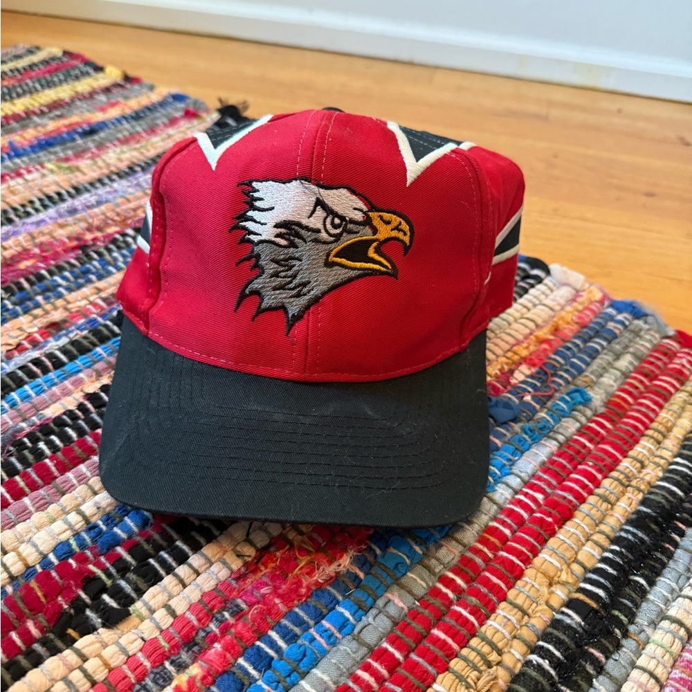 Red and Black Cap with Eagle Embroidery “Raptors”